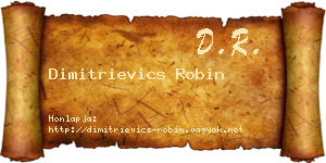 Dimitrievics Robin névjegykártya
